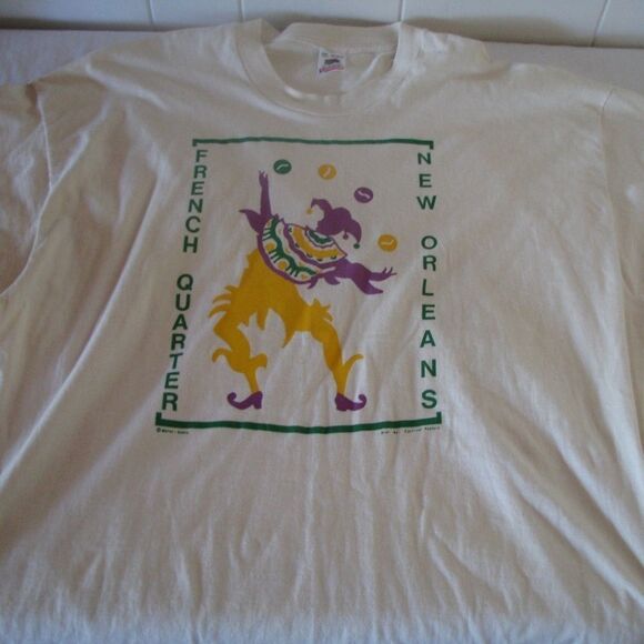 Vintage French Quarter New Orleans Graphic T-Shirt - Picture 1 of 5